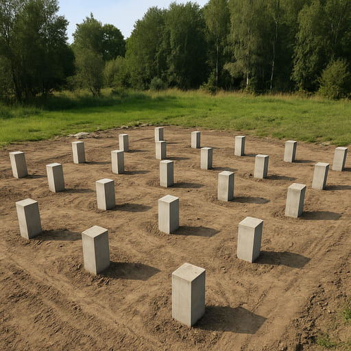 Столбчатый фундамент под каркас 8×10