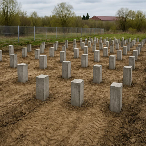 Свайный фундамент на забивных сваях 12×18